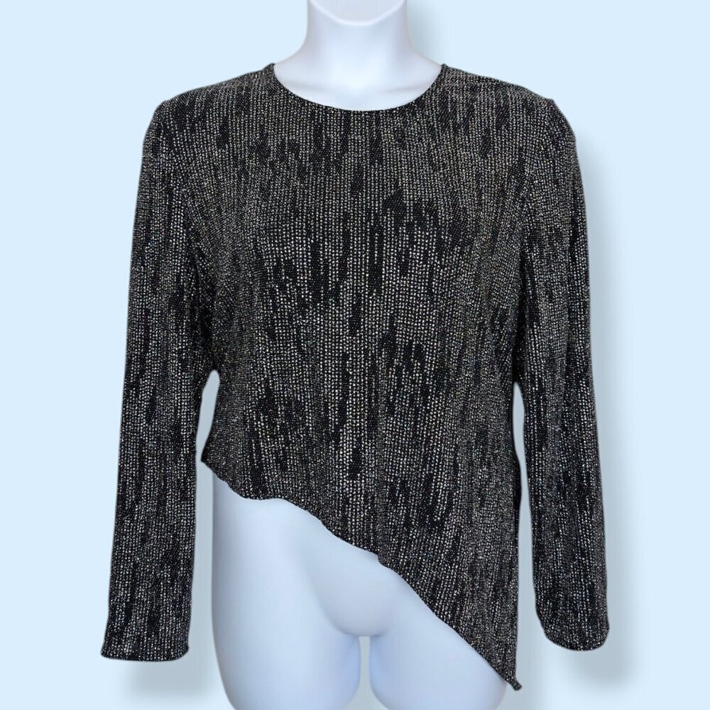 🍁V. Joseph Ribkoff Couture Asymmetrical Metallic Top